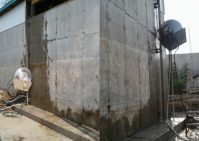 Sciage de porte de fosse agricole